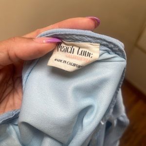 Peach Love California Ruffle Blue Dress